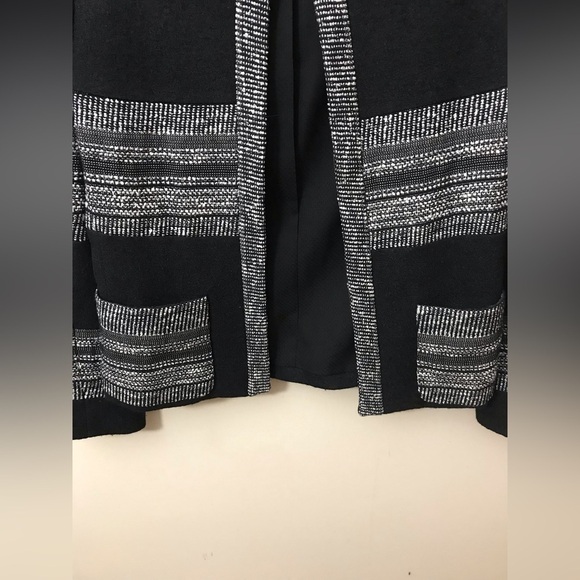 L'AGENCE Womens Wool Blend Black Boucle Striped Fitted Blazer Jacket Size 4 - Picture 7 of 15